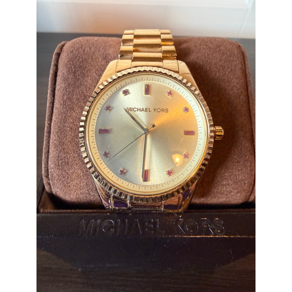 ✨ Michael Kors Gold Tone Crystal Dial Watch | Box + Extra Links ✨